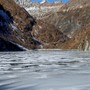 Foto: inizio d'anno con lago ghiacciato alla diga di Cheggio, in alta valle Antrona