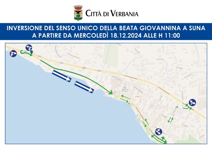 Al via il 18 dicembre l’inversione del senso unico della Beata Giovannina