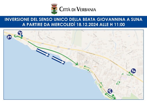 Al via il 18 dicembre l’inversione del senso unico della Beata Giovannina