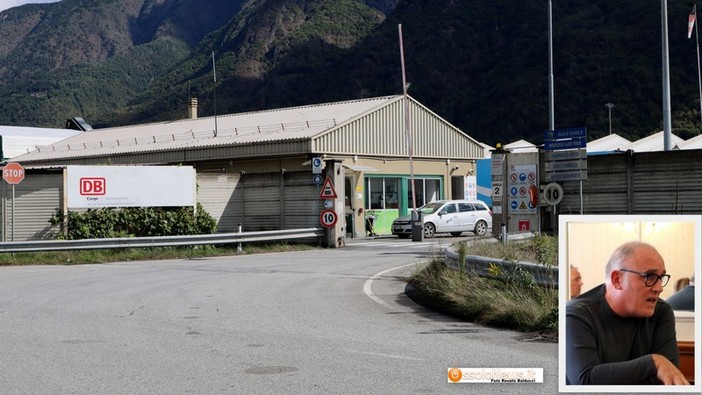 L'ingresso di Db Cargo a Domo II , nel riquadro Francesco sasso (Filt Cgil)