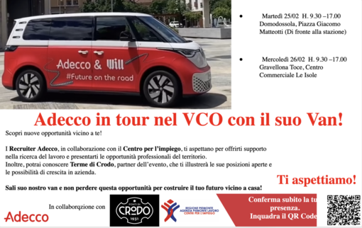 Arriva in Piemonte il van di Adecco, la filiale mobile che ti supporta ad orientarti nel mondo del lavoro