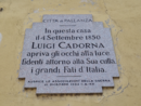 Restaurata la targa commemorativa di Luigi Cadorna