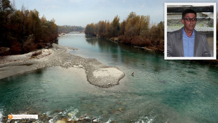 Foto: il Toce a Vogogna, nel riquadro Luigi Spadone