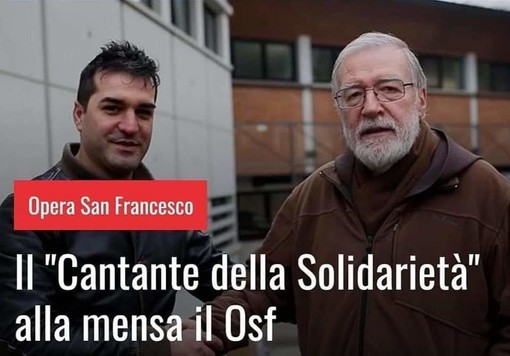 Il Cantante della Solidarietà passerà la Pasqua alla mensa Opera San Francesco per i Poveri di Milano