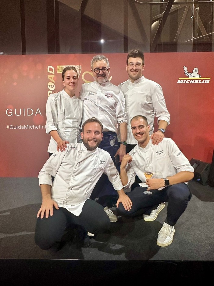 Lo chef verbanese Alessandro Brigatti all’evento della guida Michelin