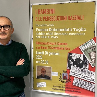 Giorno della Memoria, Gravellona ospita il &quot;bambino nascosto&quot; Franco Debenedetti Teglio