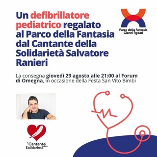 Un defibrillatore di ultima generazione con selettore pediatrico al Parco Rodari di Omegna