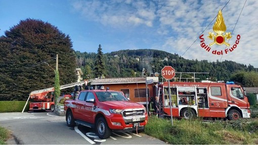 Incendio in un sottotetto a Premeno: intervengono i vigili del fuoco